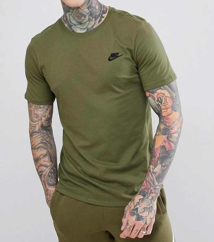 NIKE CORE T-SHIRT CREW NECK MENS CAMO GREEN