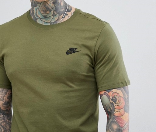NIKE CORE T-SHIRT CREW NECK MENS CAMO GREEN