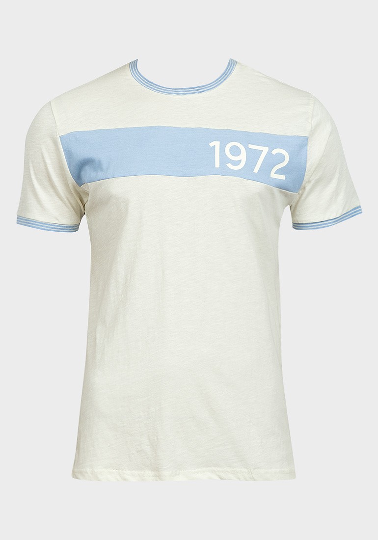 Brave Soul Mens Contrast Trim 1972 Cotton T-Shirt 