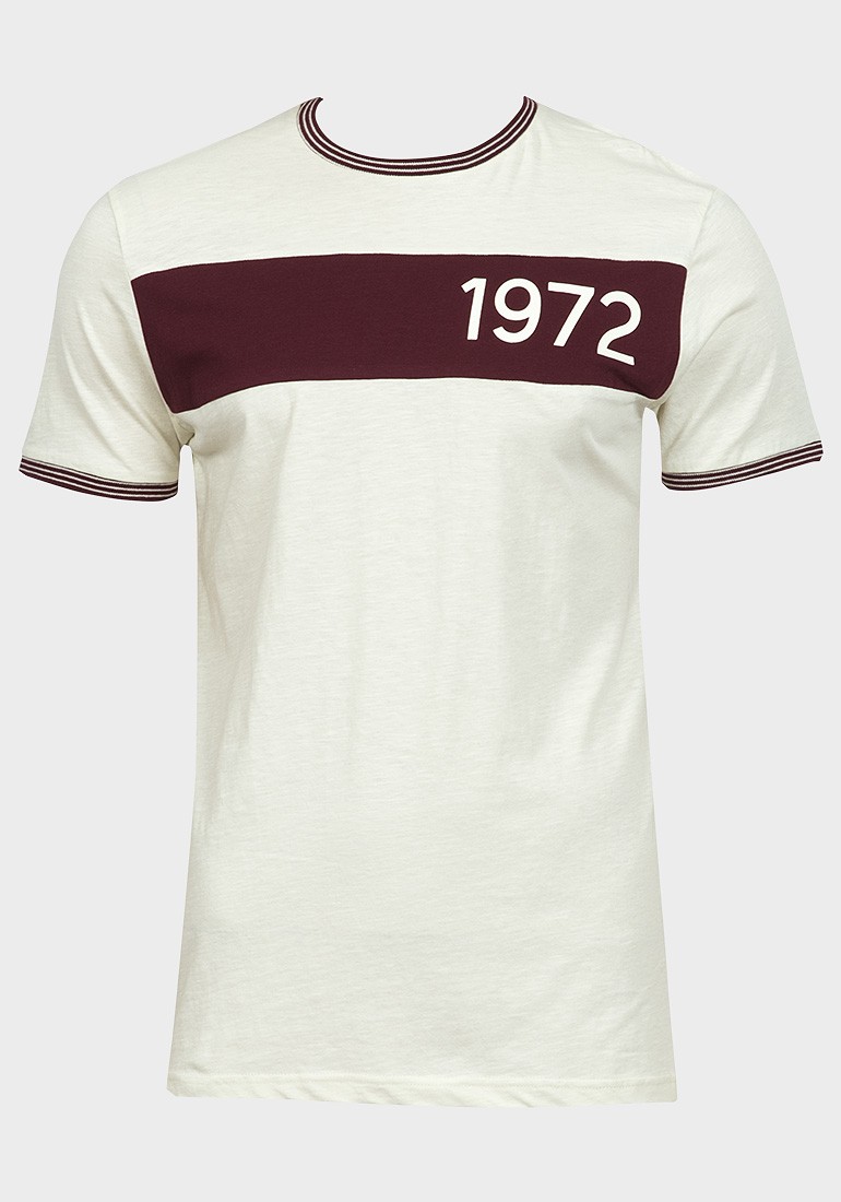 Brave Soul Mens Contrast Trim 1972 Cotton T-Shirt 
