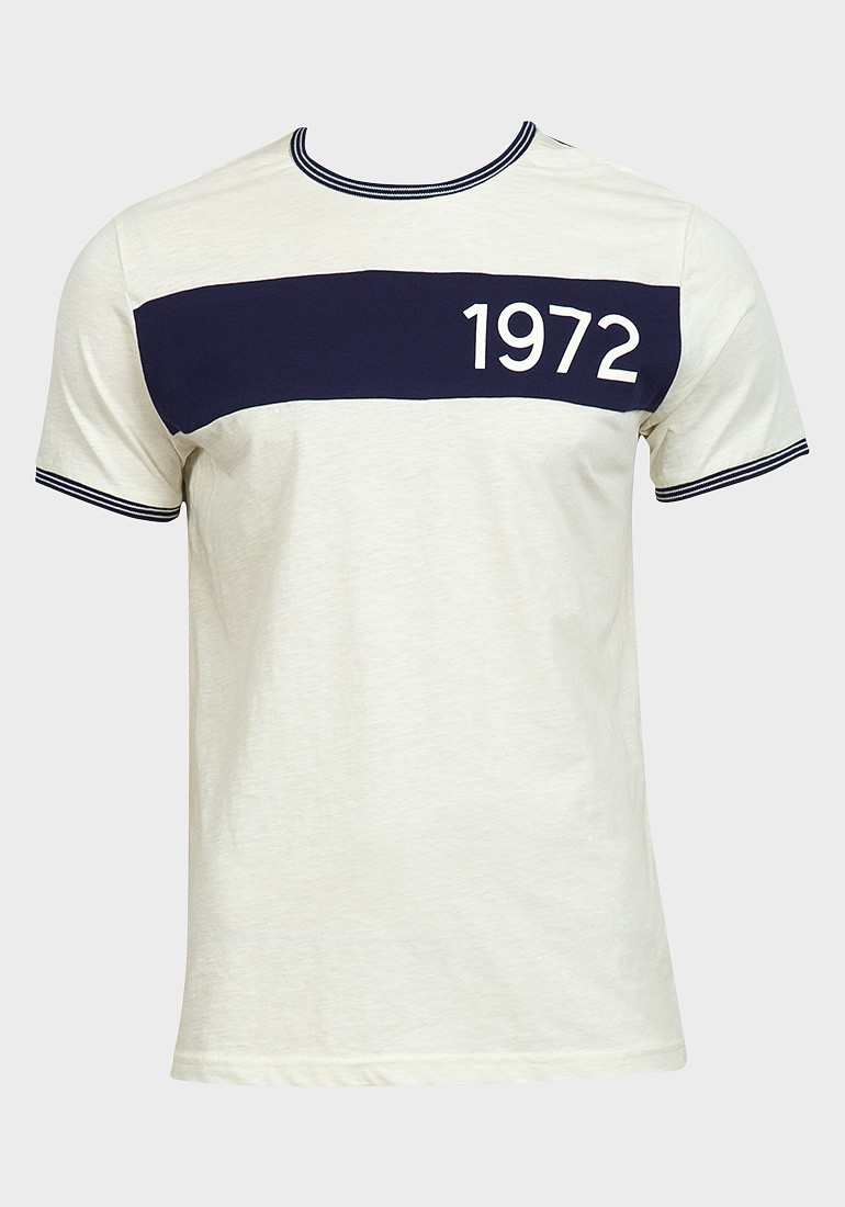 Brave Soul Mens Contrast Trim 1972 Cotton T-Shirt 
