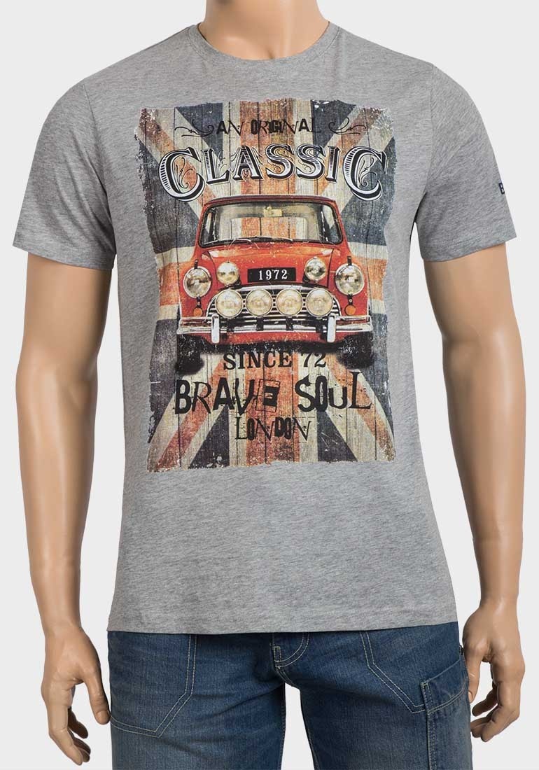Brave Soul Mens Classic Car Cotton T-Shirt 